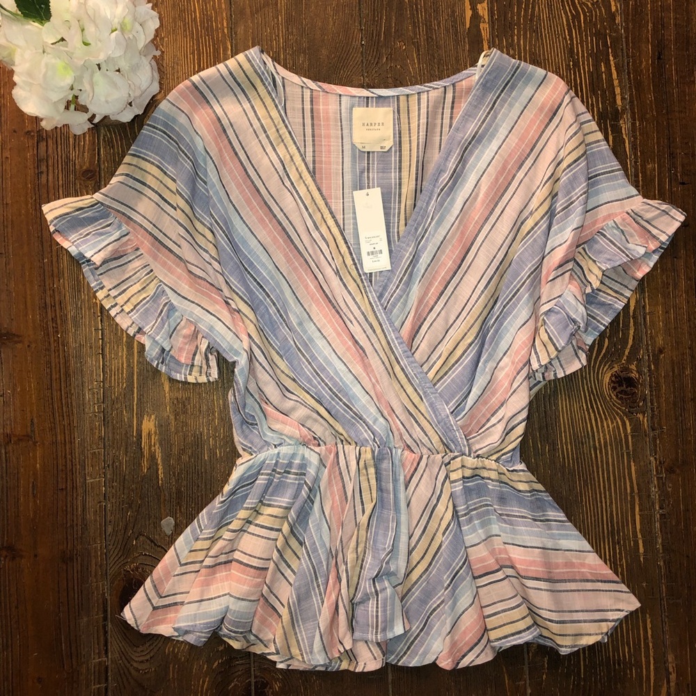 Francesca’s peplum linen top